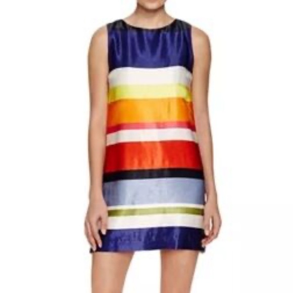 Alice and Olivia Colorful Striped Color blocked Sleeveless Dress - Picture 1 of 11